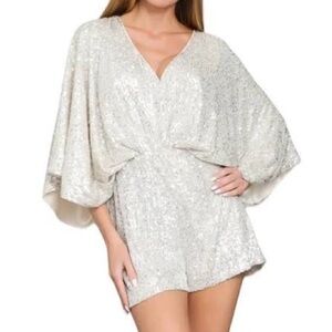 Aakaa Sparkling Sequin Romper